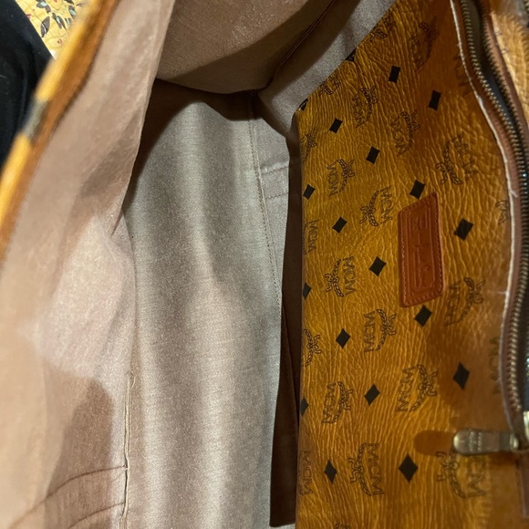 MCM Vintage Visetos Monogran Cognac Large Shopper Tote Carryall Shoulder Bag. - Picture 6 of 11